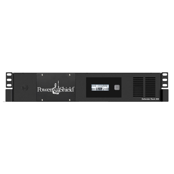 POWERSHIELD Defender 2RU Rackmount 800VA (480W) Line Interactive UPS, 6x NZ 3-Pin 2x IEC 10A Power Sockets with Battery Backup & Surge Protection. Short Depth Footprint. Dims 230x438x86mm (LxWxH) 2RU
