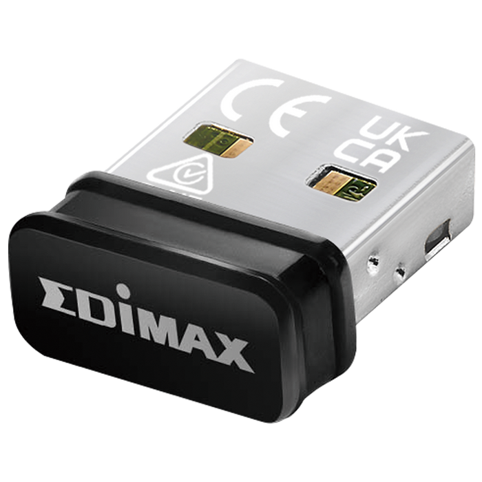 EDIMAX AC600 Wi-Fi 5 Dual Band Nano USB Adapter. Wireless 802.11b/g/n. Data Transfer Rate up to 433Mbps (5GHz) and 200Mbps* (2.4GHz), WPA3-SAE (Personal), WPA2, WPA, WEP, 802.1x Encryption.