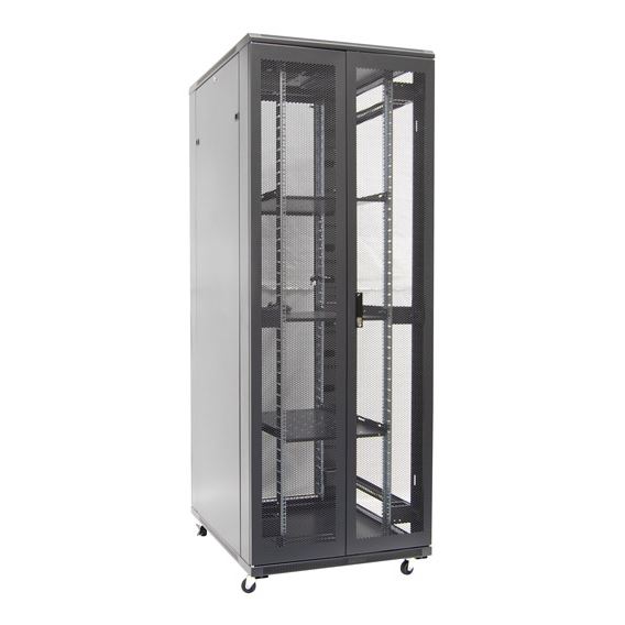 DYNAMIX 42RU Server Cabinet 800mm Deep (800 x 800 x 2077mm). Includes 3x Fixed Shelves, 4x Fans, 25x Cage Nuts, 4x Castors & 4x Level Feet. 800kg static load. Front & Rear Dual Mesh Doors. 6-Way PDU Incl.