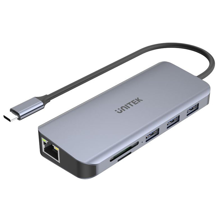 UNITEK 9-in-1 USB 3.1 Multi-Port Hub with USB-C Connector. Includes 1x HDMI Port, 1x VGA Port, 3x USB-A Ports, 1x RJ45, Card Reader, Plus PD 100W.