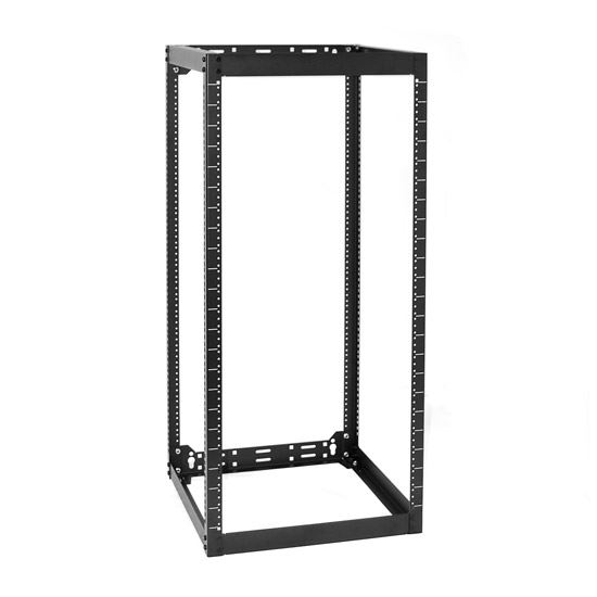 DYNAMIX 22RU Stackable AV Rack 520mmD x 525mmW x 1150mmH Open Frame with #10-32 apped Holes on 2.5mm thick Vertical Rails. Incl. #10-32 screws, stacking kit and leveling feet.