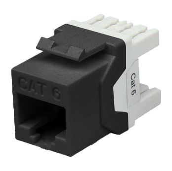 DYNAMIX Cat6 UTP Keystone RJ45 Slimline Jack. T568A/B Wiring. 50 micron, 180 Jack. Accept 23-24 AWG Cabling. Colour Black Rapid Termination Tool CT-RAPV2