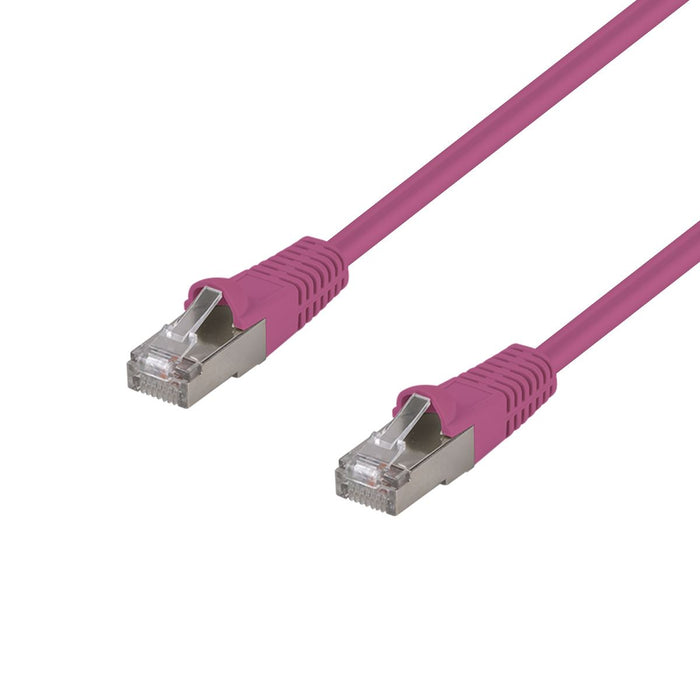 DYNAMIX 5m Cat6A S/FTP Pink Slimline Shielded 10G Patch Lead. 26AWG (Cat6 Augmented) 500MHz with Gold Plate Connectors. LSZH Jacket