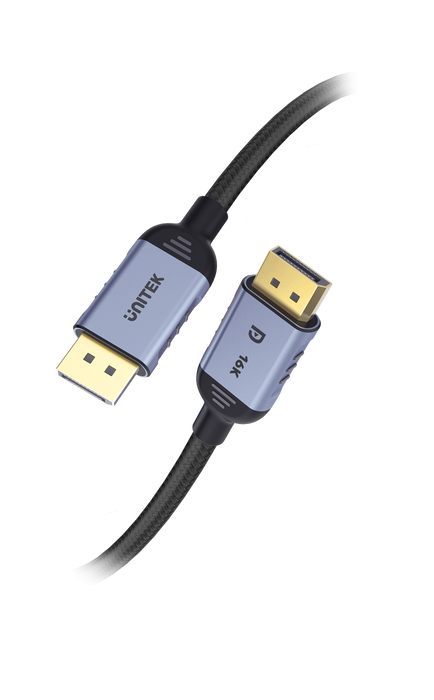 UNITEK 2m DisplayPort V2.1 Cable. Supports 16K@60Hz, 8K@120Hz, & 4K@240Hz.