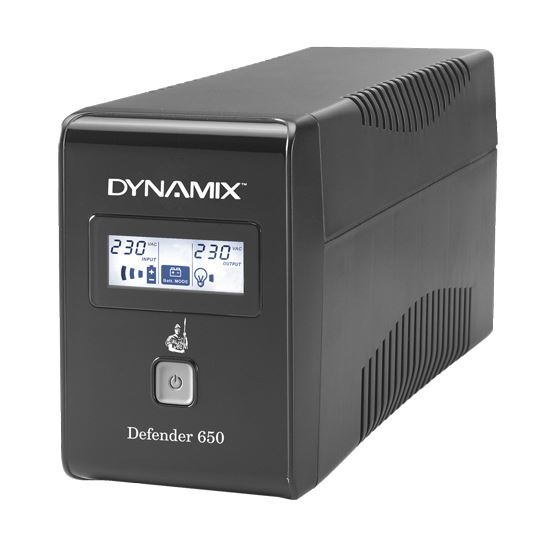 DYNAMIX Defender 650VA (390W) Line Interactive UPS, 936J Surge Protection, 2x NZ Power Sockets, Netguard Smart Monitoring. LCD Status Display.