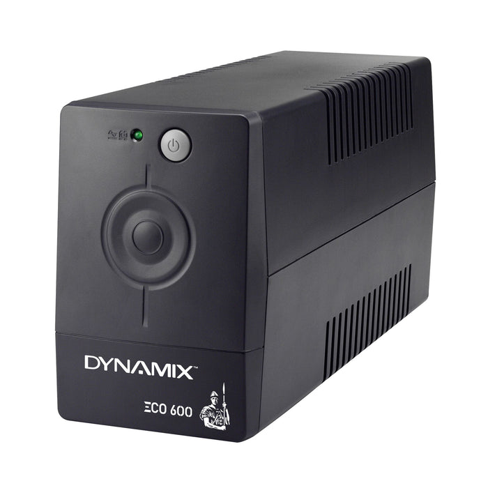 DYNAMIX ECO Range 600VA (360W) Line Interactive UPS. 2x NZ Power Sockets with Battery Backup & Surge Protection. AC Input. Fuse/Circuit Breaker. Smart