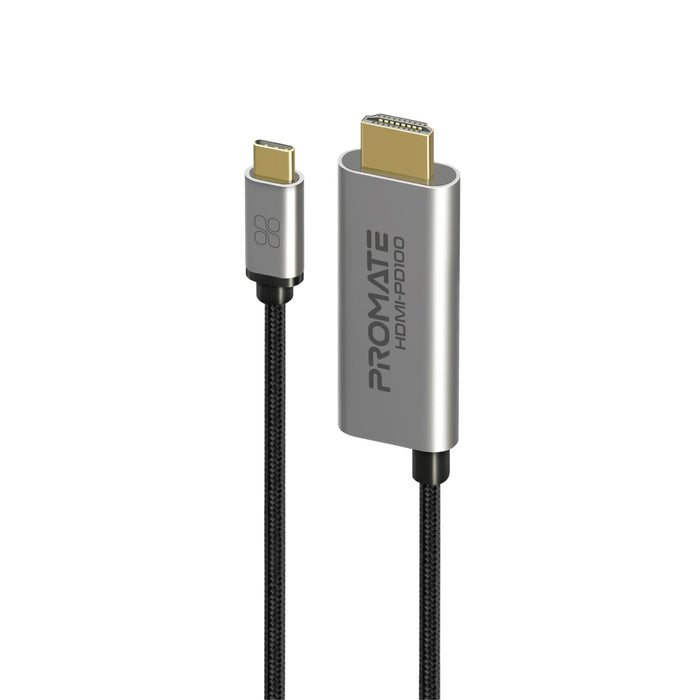 PROMATE 1.8m 4K USB-C to HDMI Cable with Gold Plated Connectors. Supports Max Res up to 4K@60Hz (4096X2160). Plug & Play. Grey Colour.