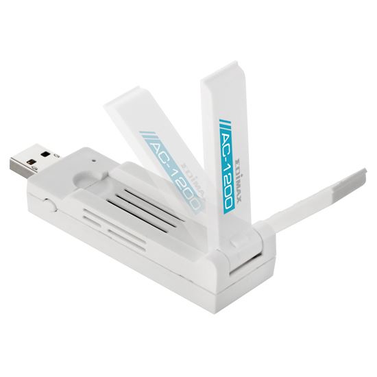 EDIMAX AC1200 Wireless Dual-Band USB Adapter. 802.11ac standard, Supports USB 3.0. Hardware WPS Button for easy Wireless Connect. Adjustable Foldaway Antenna.