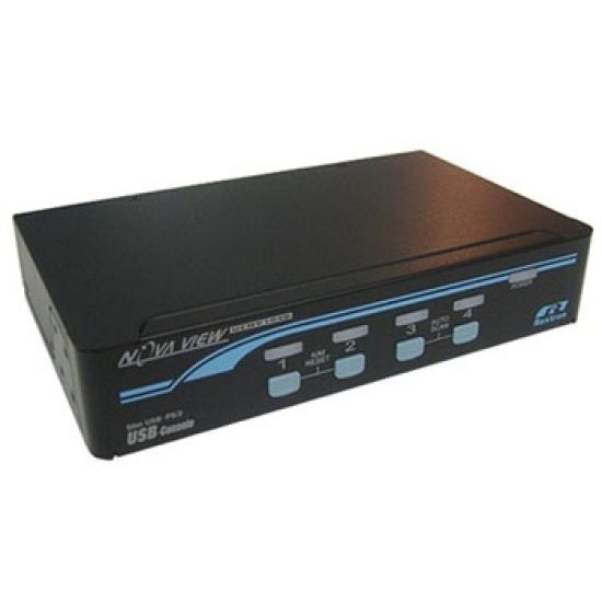 REXTRON 1-4 USB/PS2 Hybrid KVM Switch with USB Console Ports. Includes 4x 1.8m USB 2-in-1 leads.