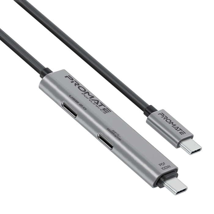 PROMATE 1.5m 100W USB-C to USB-C Dual USB-C Port Data & Charge Cable. Supports up to 5Gbps, Plug & Play, Supports USB 3.0.