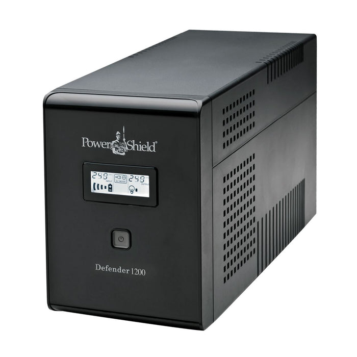 POWERSHIELD Defender 1200VA (720W) Line Interactive UPS, 3x NZ Power Sockets with Surge+Battery Backup, 3x NZ Power Sockets with Surge 936J LCD Status Display.