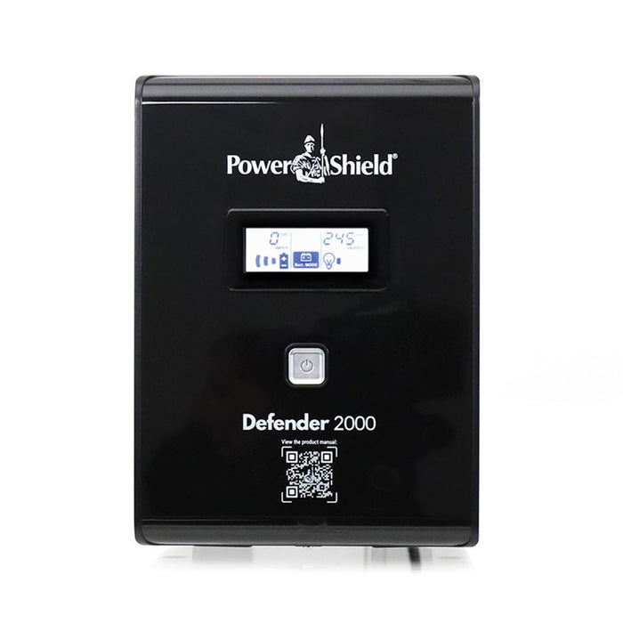 POWERSHIELD Defender 2000VA (1200W) Line Interactive UPS, 3x NZ Power Sockets with Surge+Battery Backup, 3x NZ Power Sockets with Surge 936J LCD Status Display.