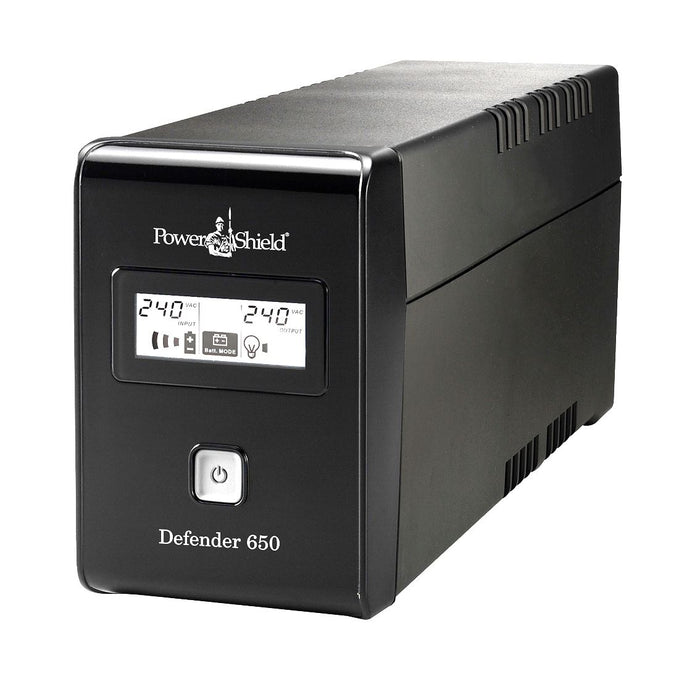 POWERSHIELD Defender 650VA (390W) Line Interactive UPS, 936J Surge Protection, 2x NZ Power Sockets, Netguard Smart Monitoring. LCD Status Display.