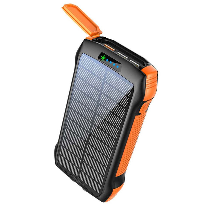 PROMATE 20000mAh Rugged EcoLight Solar IP65 Power Bank with 10W Wireless Qi Charging. Supports 20W Power Delivery, 10W Wireless Charging, 4x USB C\haring Ports, 550lm LED Flash Light.