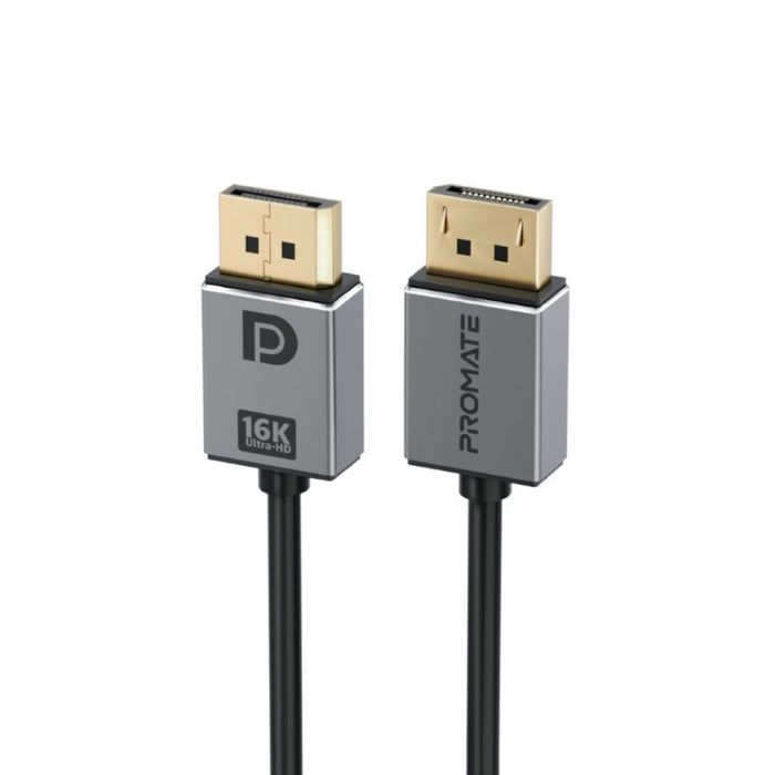 PROMATE 2m 2.0 DisplayPort Cable. Supports HD up to 16K@60Hz. Supports 80Gbps Data Transfer Speeds. Built-in Secure Clip Lock. Supports Dynamic HDR & 3D Video. NEW YEAR SALE! Up to 25% OFF