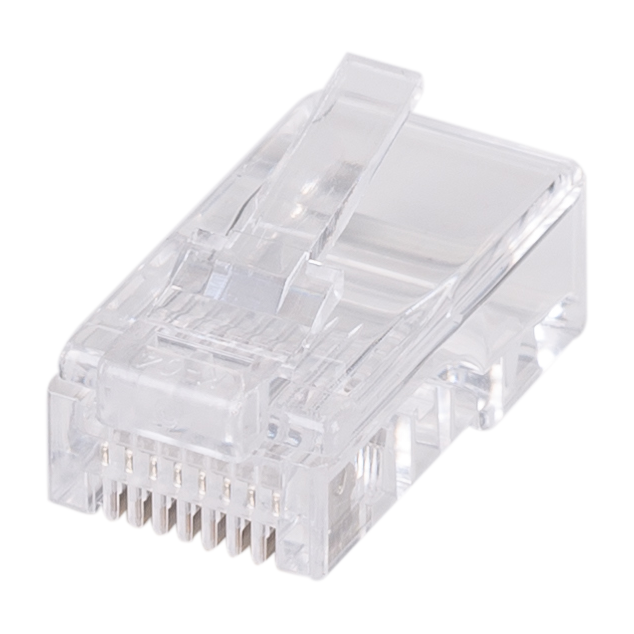 DYNAMIX RJ45 Plug 20pc Bag, 8P8C Modular Plug (Flat, Stranded). 50 micron