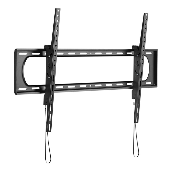BRATECK 60-120" Heavy Duty Tilt TV Wall Mount Bracket. Supports Max Load 120kgs, Toolless Tilt, Automatic Spring Locks with Quick Release, Open Architecture, Max VESA 900x600. Black