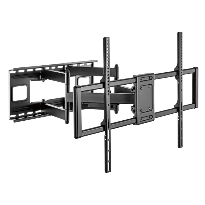 BRATECK 60-120" Heavy-Duty Full Motion TV Wall Mount Bracket. Free-Tilting Design, Built-in Cable Management, Quick-Release Latch, Supports up to 120Kgs, Max VESA 900x600, Includes Bubble Level.