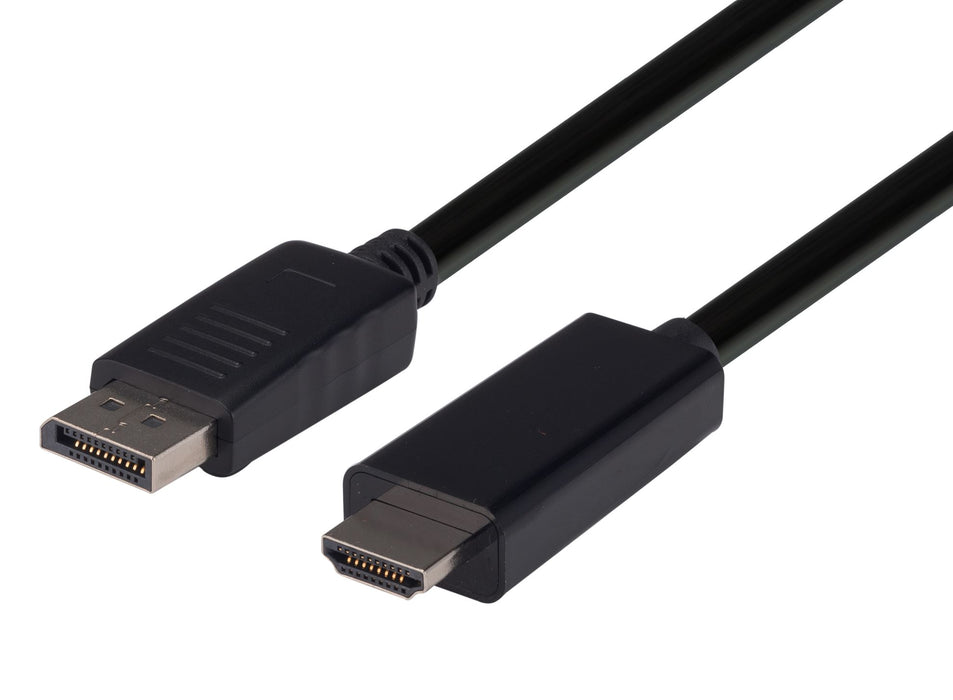 DYNAMIX 1m DisplayPort Source to HDMI 2.0 Monitor Directional Cable. Max Res: 4K@60Hz (3840x2160)
