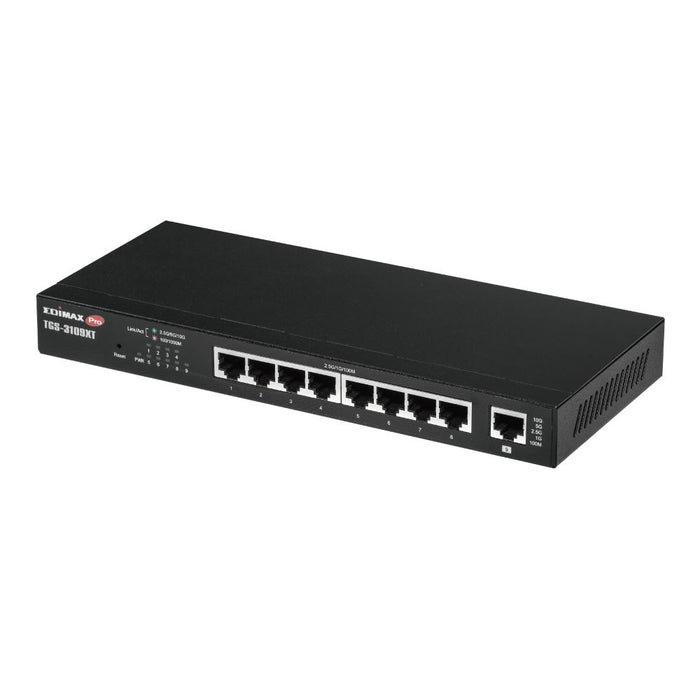EDIMAX 8 Port 2.5GbE Web Smart Switch with 1x 10GbE Multi-Gigabit 5-Speed (100M/1G/2.5G/5G/10G) RJ45 Port. Fanless with Wall-mountable Metal Chassis Design.