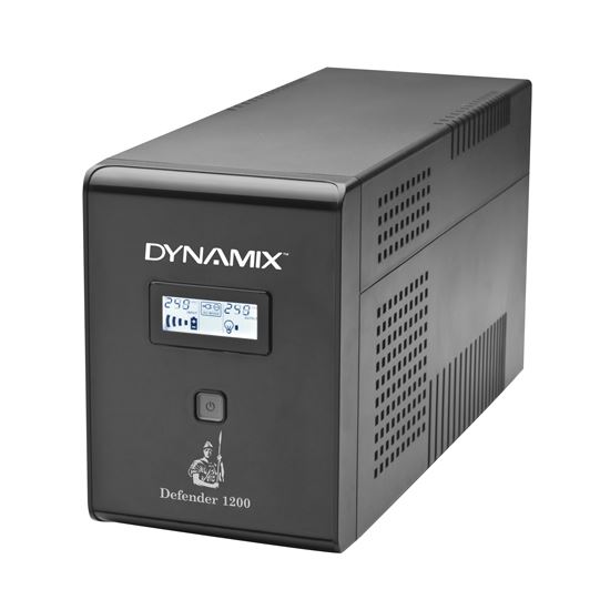 DYNAMIX Defender 1200VA (720W) Line Interactive UPS, 3x NZ Power Sockets with Surge+Battery Backup, 3x NZ Power Sockets with Surge 936J LCD Status Display.