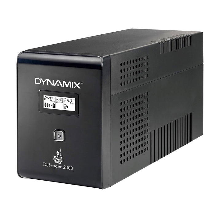 DYNAMIX Defender 2000VA(1200W) Line Interactive UPS, 3x NZ Power Sockets with Surge+Battery Backup, 3x NZ Power Sockets with Surge 936J LCD Status Display.