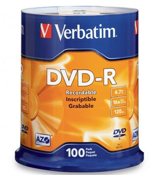 Verbatim DVD-R 4.7GB 16x 100 Pack on Spindle