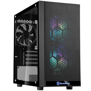 SilverStone PS15B-PRO mATX MiniTower Case Black Tempered Glass