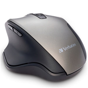 Verbatim Silent Ergonomic Wireless Blue LED Mouse - Grey