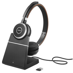 Evolve 65 Stereo Wireless Headset Long Range UC with Charge Stand