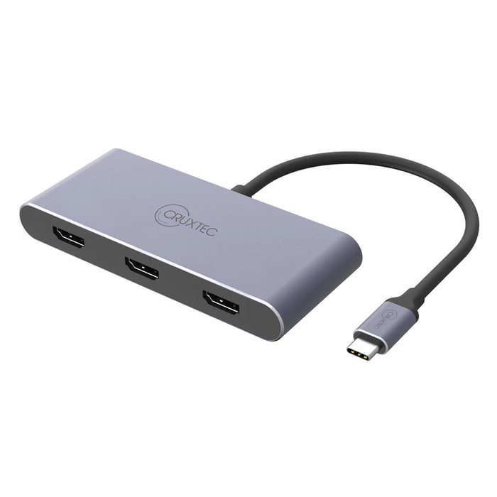 Cruxtec CT3H-8K-SG USB-C to 3x HDMI Mini Docking -  Supports Resolution up to 4K/60Hz in Triple Port