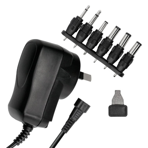 Dynamix SPA060 V3 AU/NZ SAA approved Universal AC/DC power Adapter with 6x Detachable Interchangeable Connector Plugs -Supports 3.0/4.5/5.0/6.0V 1.0A 7.5V 0.9A 9.0V 0.8A 12.0V 0.6A  3.0W (min.) 7.2W(max.) 1.8m Cable