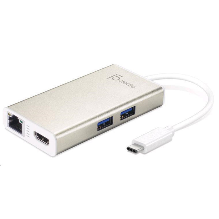 J5create USB-C 3.1 60W Power Delivery 4K HDMI Multi-Adapter Mini Docking Station 1x 4K HDMI 1x Gigabit Ethernet 2x USB 3.0