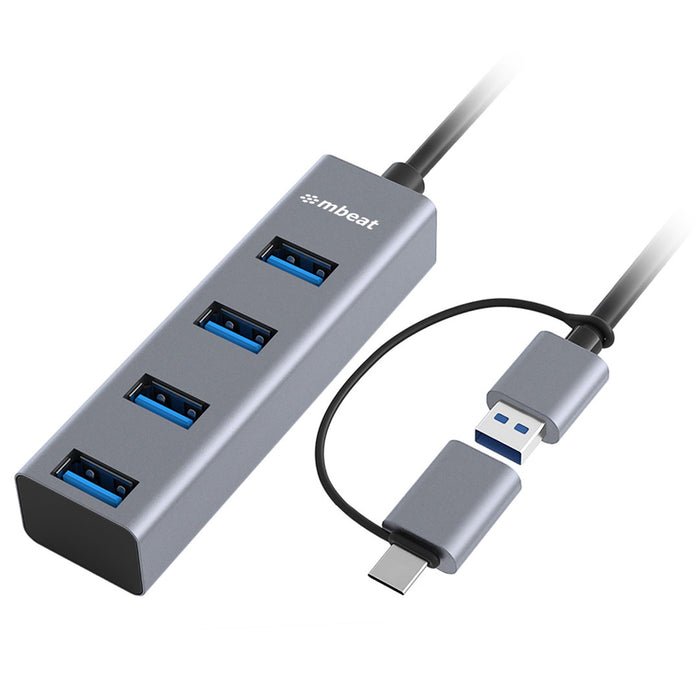 mbeat MB-CU3H-4G  4-Port USB3.0 Hub with USB-C Converter - Space Grey