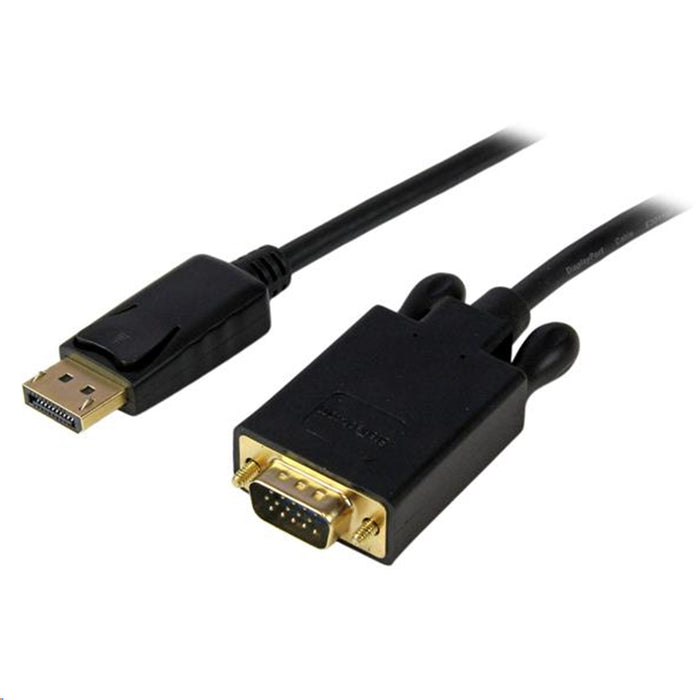 StarTech DP2VGAMM3B 1m (3ft) DisplayPort to VGA Cable - Active DisplayPort to VGA Adapter Cable - 1080p Video - DP to VGA Monitor Cable - DP 1.2 to VGA Converter - Latching DP Connector