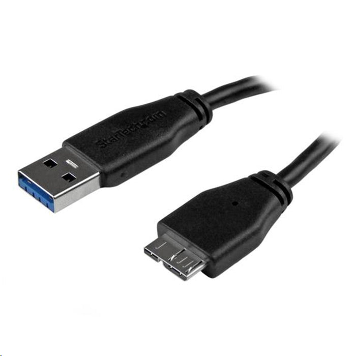 StarTech.com USB3AUB15CMS 15cm 6in Short Slim SuperSpeed USB3.0 A to Micro B Cable M/M - Thin USB 3.0 Micro-B Cable -short USB3.0 Cable - 6 inch