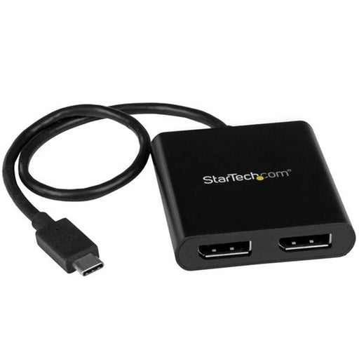 StarTech.com MSTCDP122DP 2-Port USB-C to DisplayPort MST Hub - 4K 30Hz - Dual Monitor Video Adapter - Windows & Thunderbolt 3 Compatible