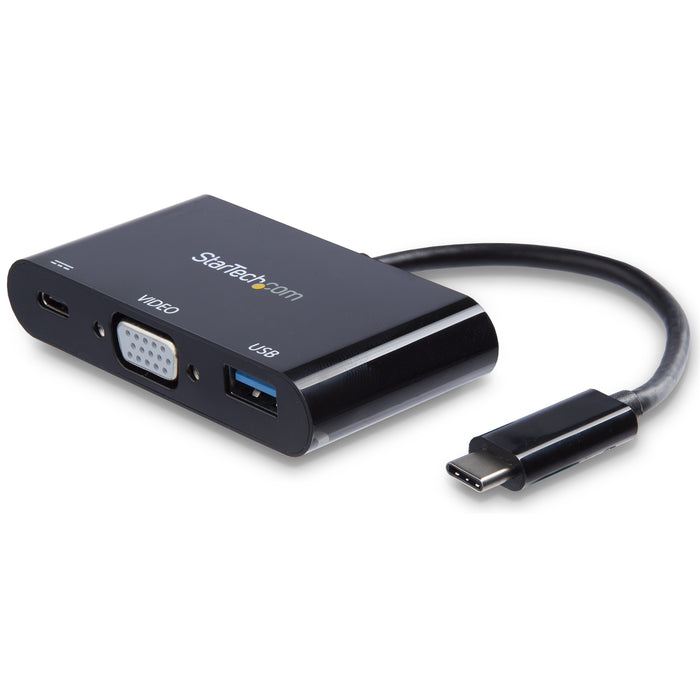 StarTech.com CDP2VGAUACP USB-C VGA Multiport Adapter - USB-A Port - with Power Delivery - USB PD - USB-C Adapter Converter - USB-C Dongle - CDP2VGAUACP