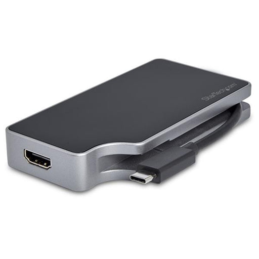 StarTech.com CDPVDHMDPDP USB C Multiport Video Adapter - 4K 60Hz UHD Portable 5-in-1 USB Type C to HDMI 2.0 Mini DisplayPort VGA or DVI (1080p) - 95W PD Passthrough - Cable Management - Aluminum