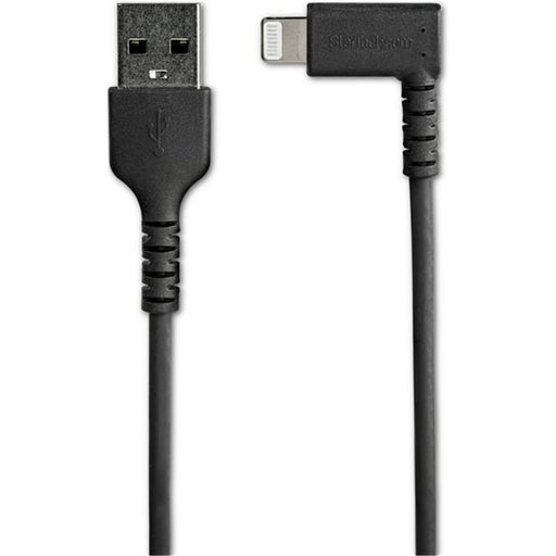 StarTech.com RUSBLTMM2MBR 6ft (2m) Durable USB A to Lightning Cable - Black 90Â° Right Angled Heavy Duty Rugged Aramid Fiber USB Type A to Lightning Charging/Sync Cord - Apple MFi Certified - iPhone