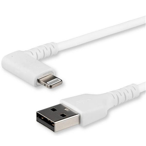 StarTech.com RUSBLTMM2MWR 6ft (2m) Durable USB A to Lightning Cable - White 90Â° Right Angled Heavy Duty Rugged Aramid Fiber USB Type A to Lightning Charging/Sync Cord - Apple MFi Certified - iPhone