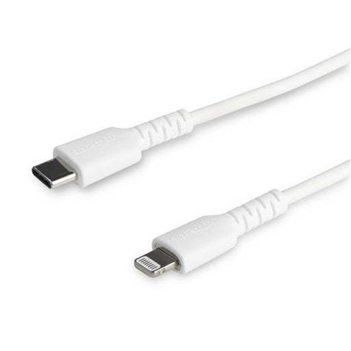 StarTech.com RUSBCLTMM1MW 3 foot (1m) Durable White USB-C to Lightning Cable - Heavy Duty Rugged Aramid Fiber USB Type A to Lightning Charger/Sync Power Cord - Apple MFi Certified iPad/iPhone 12