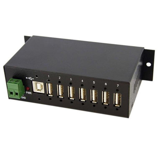 StarTech.com ST7200USBM 7-Port Industrial USB 2.0 Hub with ESD & 350W Surge Protection - Mountable - Multiport Hub