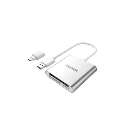 Unitek Y-9313D USB3.0 to Multi-In-One      Aluminium Card Reader (with USB Type-C Adapter). Bus powered. USB3.0 superspeed.