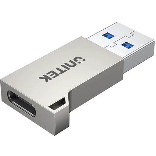 Unitek A1034NI USB3.1 Type-A Male to Type-C Female Adaptor - Color: Silver - USB-A To USB-C Zinc Adapter designed for data transfer and charging over a laptop iPad Pro tablet and smartphone