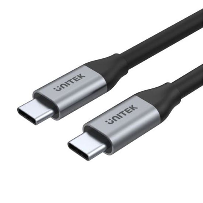 Unitek C14082ABK 1m USB-C to USB-C 3.1 Gen2   Cable for Syncing & Charging. Supports up to 100WUSB PD. Supports up to 4K 60Hz. Up to 10Gbps. Space Grey & Black Colour.