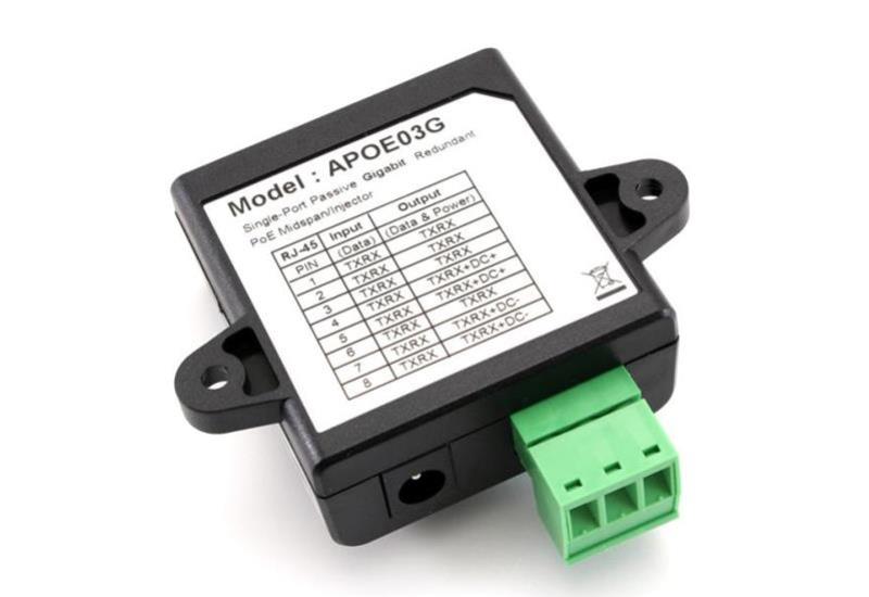 Gigabit Passive PoE Injector with Terminal Block