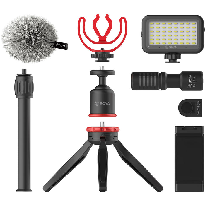 Boya BY-VG350 Smartphone Vlogger Kit with BY-MM1+ Mic LED Light