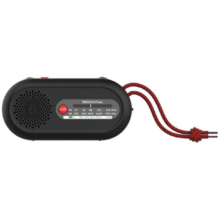 S-DIGITAL SEM2143 Emergency AM/FM Radio with LED Flashlight Torch & Power Bank Hand Crank Power built-in lithium AAA batteries