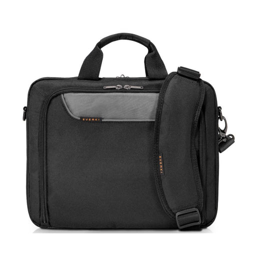 Everki EKB407NCH-ECO  Advance ECO Briefcase 16" Separate Zippered Accessory Pocket FrontStashPocket Trolley Handle Pass Through Strap Ergonomic Shoulder Pad. Made with Sustainable Materials